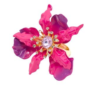 Betsey Johnson Hothouse Bloom Orchid Cocktail Ring